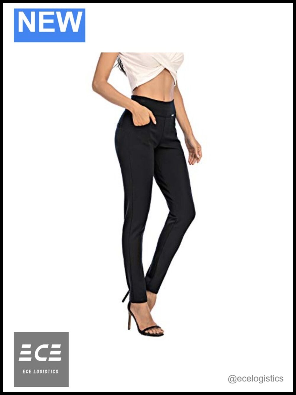 Neezeelee Women's Stretch Slim Fit Skinny High Waist Pull On Dress Pants